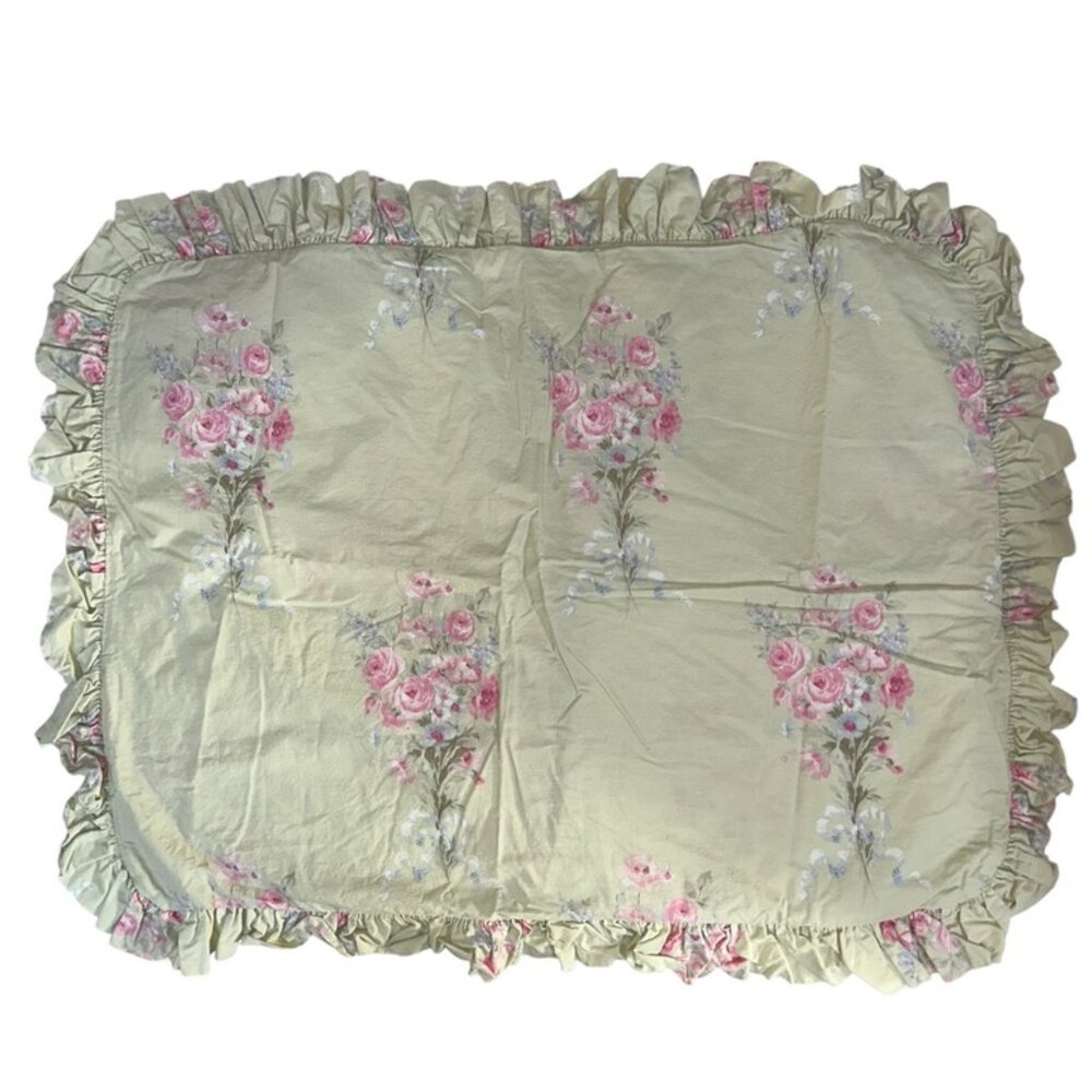 Simply Shabby Chic Rachel Aswell Vintage Brambel Rose Queen Ruffle Sham Pillow